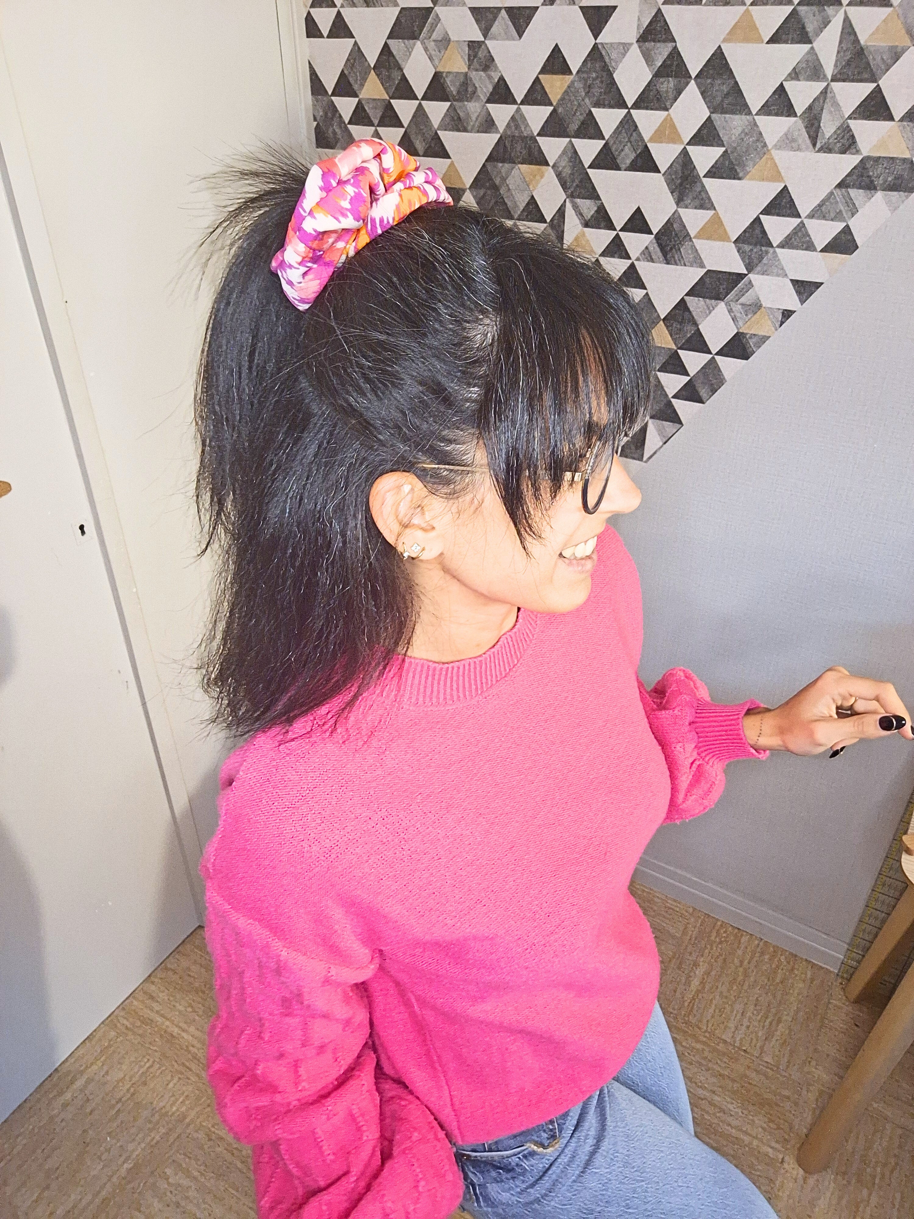 Chouchou " Mango Pink "